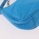 BALENCIAGA Chain Lucagol Mini Bag Leather 2way Blue Silver 695814 Auth 183060M-18