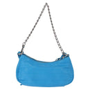 BALENCIAGA Chain Lucagol Mini Bag Leather 2way Blue Silver 695814 Auth 183060M-2