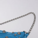 BALENCIAGA Chain Lucagol Mini Bag Leather 2way Blue Silver 695814 Auth 183060M-14