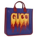 GUCCI Handtasche PVC Blau Rot 550763 Auth 183061M-1