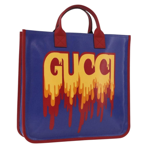 GUCCI Handtasche PVC Blau Rot 550763 Auth 183061M