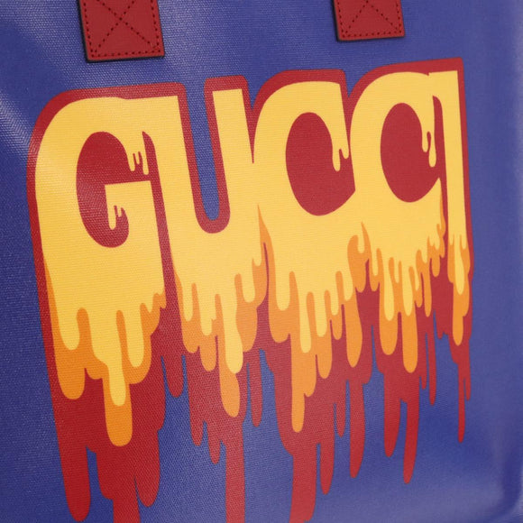 GUCCI Handtasche PVC Blau Rot 550763 Auth 183061M
