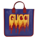 GUCCI Handtasche PVC Blau Rot 550763 Auth 183061M-2