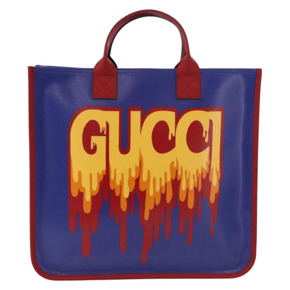 GUCCI Handtasche PVC Blau Rot 550763 Auth 183061M