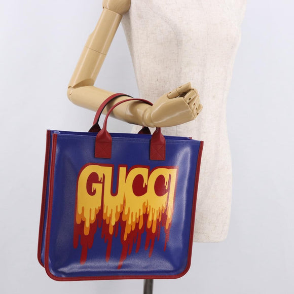 GUCCI Handtasche PVC Blau Rot 550763 Auth 183061M