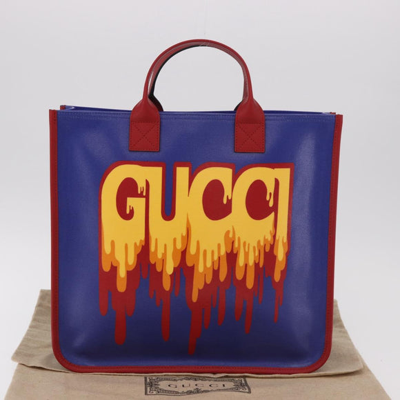 GUCCI Handtasche PVC Blau Rot 550763 Auth 183061M