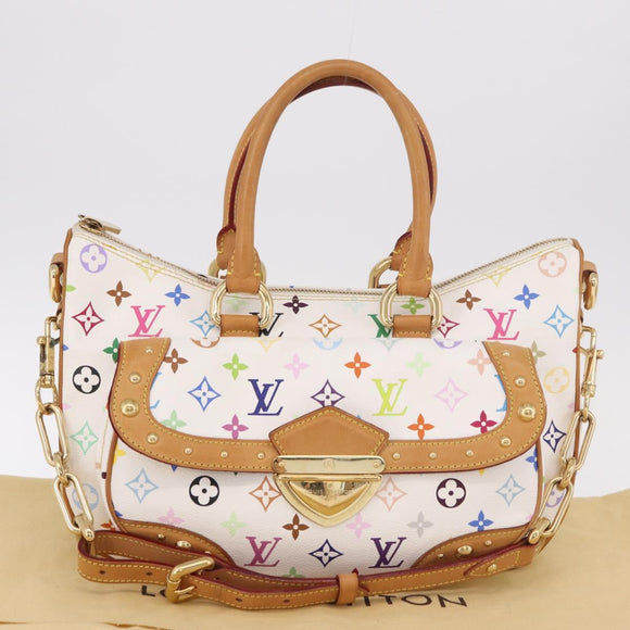 LOUIS VUITTON Monogram Multicolor Rita Hand Bag 2way White M40125 Auth 183062V