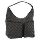 GUCCI GG Canvas Shoulder Bag Black Silver 001 3380 1705 Auth 183064A-1