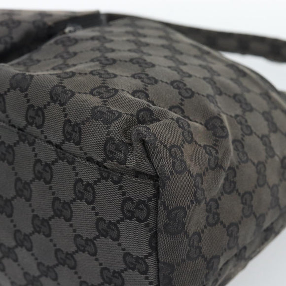 GUCCI GG Canvas Shoulder Bag Black Silver 001 3380 1705 Auth 183064A