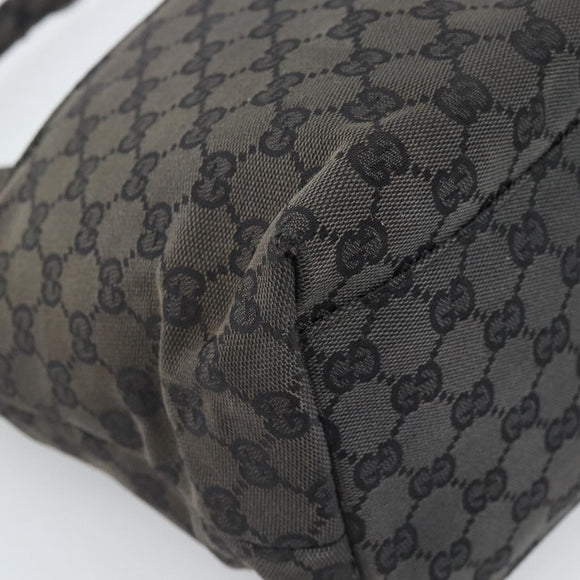 GUCCI GG Canvas Shoulder Bag Black Silver 001 3380 1705 Auth 183064A
