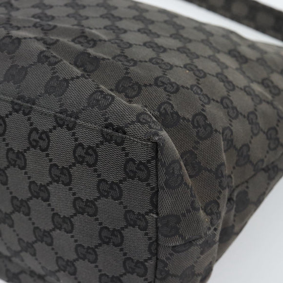 GUCCI GG Canvas Shoulder Bag Black Silver 001 3380 1705 Auth 183064A