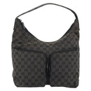 GUCCI GG Canvas Shoulder Bag Black Silver 001 3380 1705 Auth 183064A-13