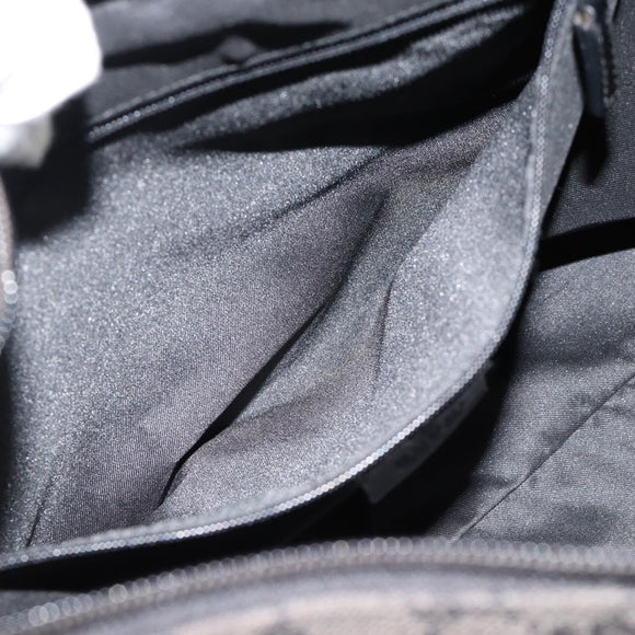 GUCCI GG Canvas Shoulder Bag Black Silver 001 3380 1705 Auth 183064A