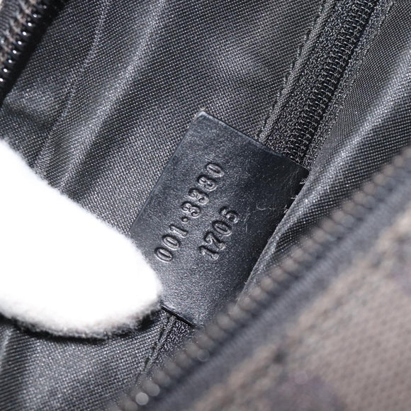GUCCI GG Canvas Shoulder Bag Black Silver 001 3380 1705 Auth 183064A