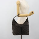 GUCCI GG Canvas Shoulder Bag Black Silver 001 3380 1705 Auth 183064A-23