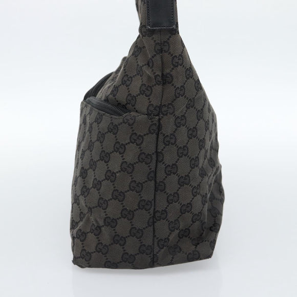 GUCCI GG Canvas Shoulder Bag Black Silver 001 3380 1705 Auth 183064A