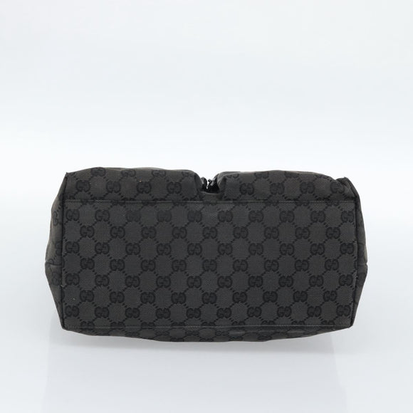 GUCCI GG Canvas Shoulder Bag Black Silver 001 3380 1705 Auth 183064A