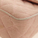CHANEL Matelasse Chain Shoulder Bag Canvas Pink Gold CC Auth 183065M-17