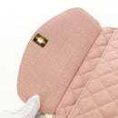 CHANEL Matelasse Chain Shoulder Bag Canvas Pink Gold CC Auth 183065M-21