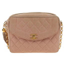 CHANEL Matelasse Chain Shoulder Bag Canvas Pink Gold CC Auth 183065M-13