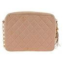 CHANEL Matelasse Chain Shoulder Bag Canvas Pink Gold CC Auth 183065M-2