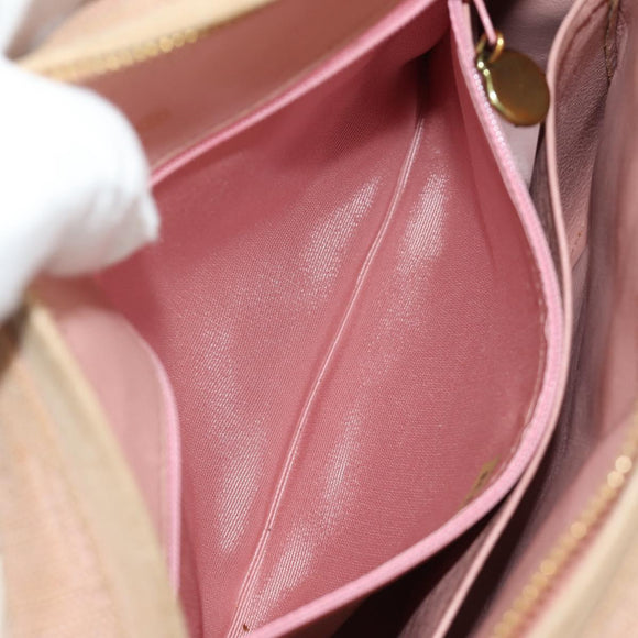 CHANEL Matelasse Chain Shoulder Bag Canvas Pink Gold CC Auth 183065M