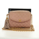 CHANEL Matelasse Chain Shoulder Bag Canvas Pink Gold CC Auth 183065M-12