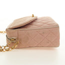CHANEL Matelasse Chain Shoulder Bag Canvas Pink Gold CC Auth 183065M-4