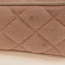 CHANEL Matelasse Chain Shoulder Bag Canvas Pink Gold CC Auth 183065M-5