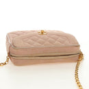CHANEL Matelasse Chain Shoulder Bag Canvas Pink Gold CC Auth 183065M-14