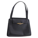 CARTIER Hand Bag Leather Black Gold Auth 183066A-1