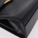 CARTIER Hand Bag Leather Black Gold Auth 183066A-9