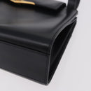 CARTIER Hand Bag Leather Black Gold Auth 183066A-14