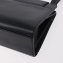 CARTIER Hand Bag Leather Black Gold Auth 183066A-16
