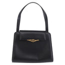 CARTIER Hand Bag Leather Black Gold Auth 183066A-13
