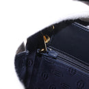CARTIER Hand Bag Leather Black Gold Auth 183066A-21