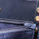 CARTIER Hand Bag Leather Black Gold Auth 183066A-12
