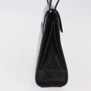CARTIER Hand Bag Leather Black Gold Auth 183066A-4