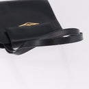 CARTIER Hand Bag Leather Black Gold Auth 183066A-7