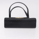 CARTIER Hand Bag Leather Black Gold Auth 183066A-5