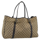 GUCCI GG Canvas Miss GG Tote Bag Beige Gold Silver 232956 Auth 183068-1