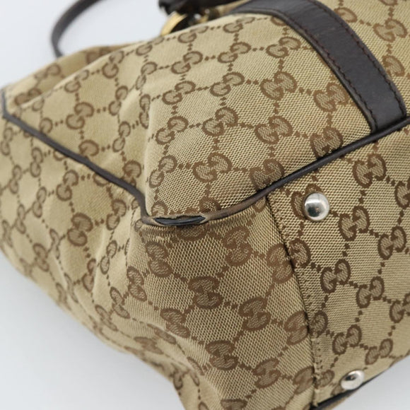 GUCCI GG Canvas Miss GG Tote Bag Beige Gold Silver 232956 Auth 183068