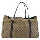 GUCCI GG Canvas Miss GG Tote Bag Beige Gold Silver 232956 Auth 183068-3
