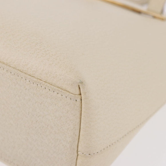 GUCCI Hand Bag Leather Ivory Gold 000 2058 0558 0 Auth 183070