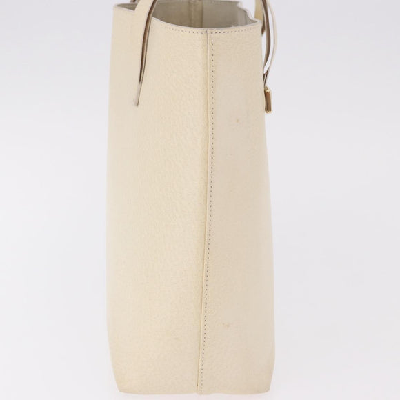 GUCCI Hand Bag Leather Ivory Gold 000 2058 0558 0 Auth 183070