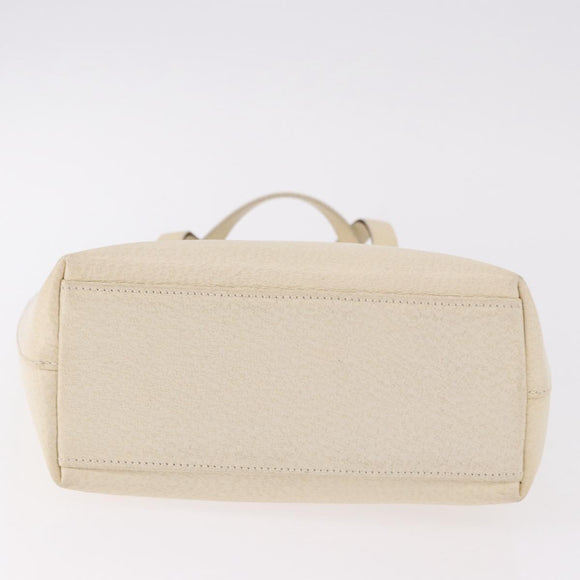 GUCCI Hand Bag Leather Ivory Gold 000 2058 0558 0 Auth 183070