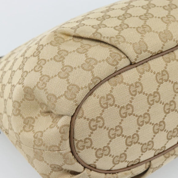 GUCCI GG Canvas Shoulder Bag Outlet Beige Gold 388930 Auth 183071
