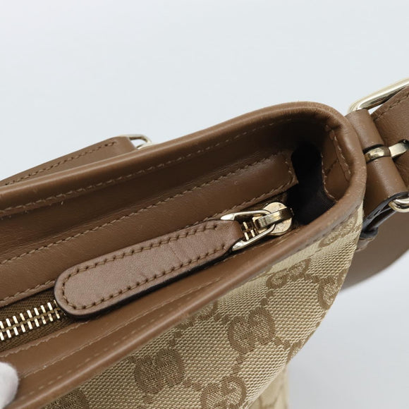 GUCCI GG Canvas Shoulder Bag Outlet Beige Gold 388930 Auth 183071