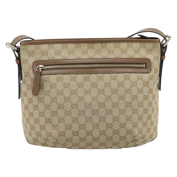 GUCCI GG Canvas Shoulder Bag Outlet Beige Gold 388930 Auth 183071