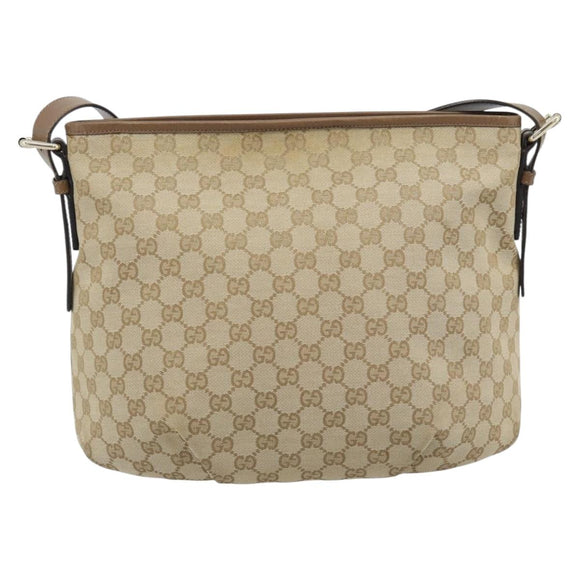 GUCCI GG Canvas Shoulder Bag Outlet Beige Gold 388930 Auth 183071